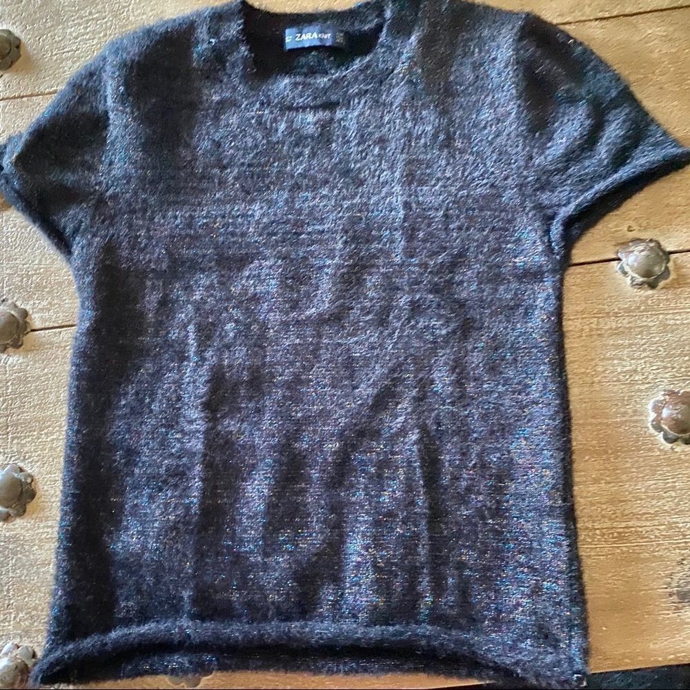 Zara knit black  short sleeves sweater S